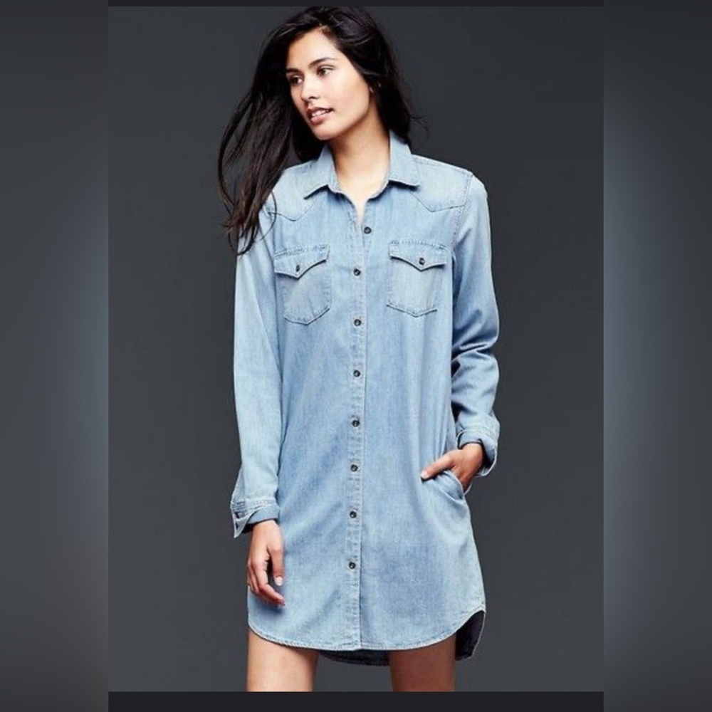 EUC GAP 1969 Western Denim Shirt Dress small